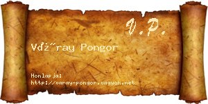 Váray Pongor névjegykártya